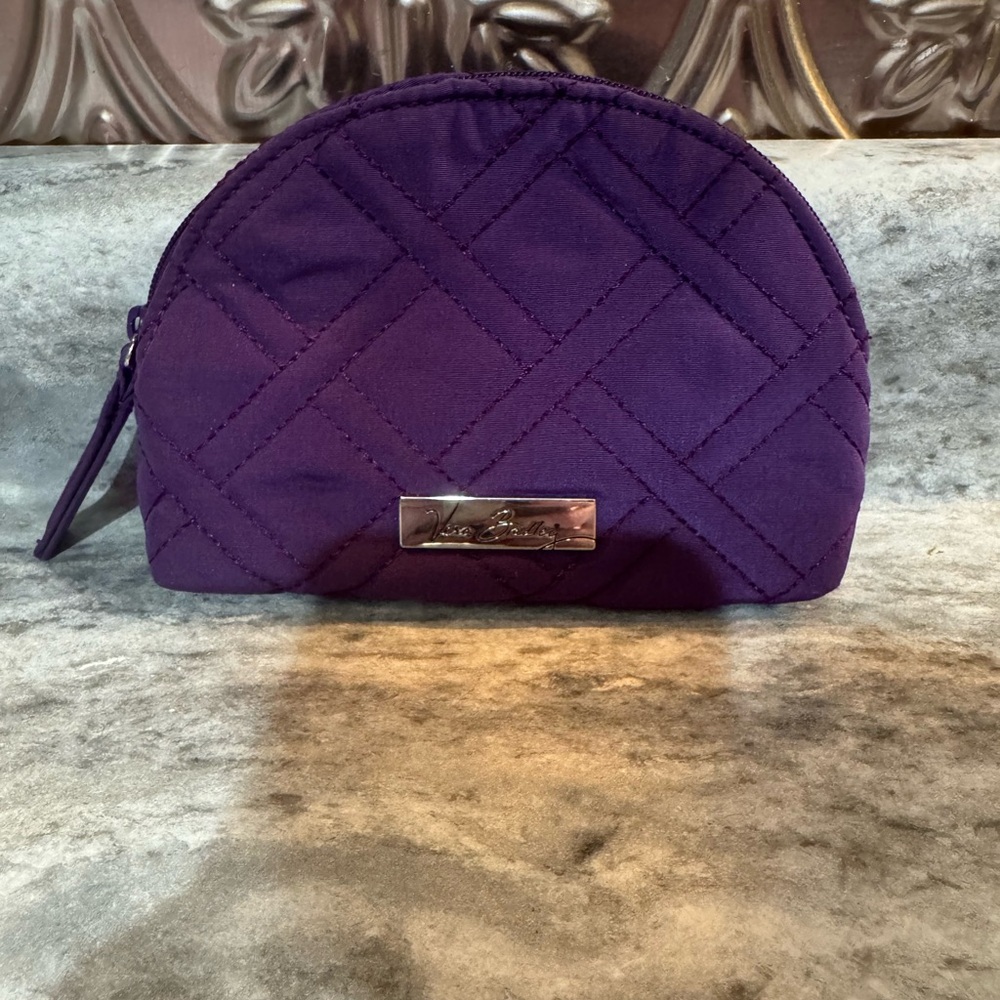 Vera Bradley Mini Cosmetic bag in the purple Elderberry color NWOT! 6x4x1in